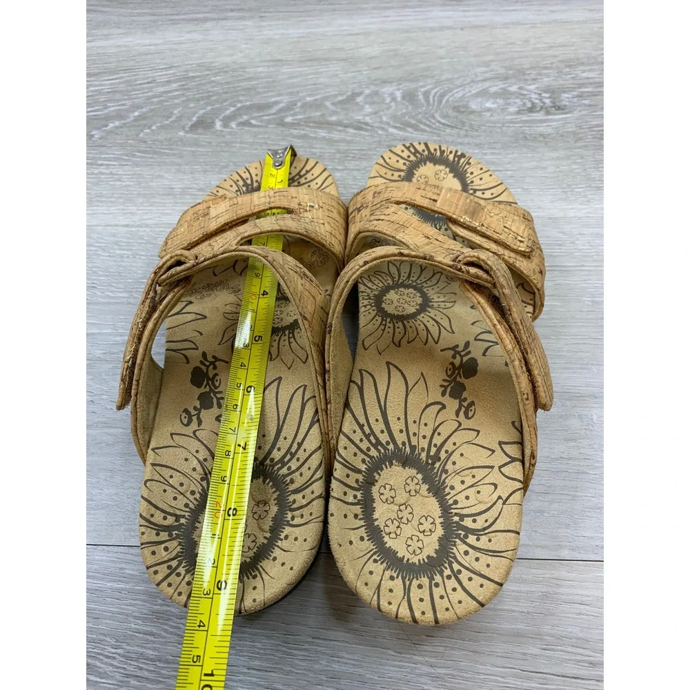 Vionic Lauren Cork Gold Metallic Slide Sandals Women's 5 Casual Comfort Shoes